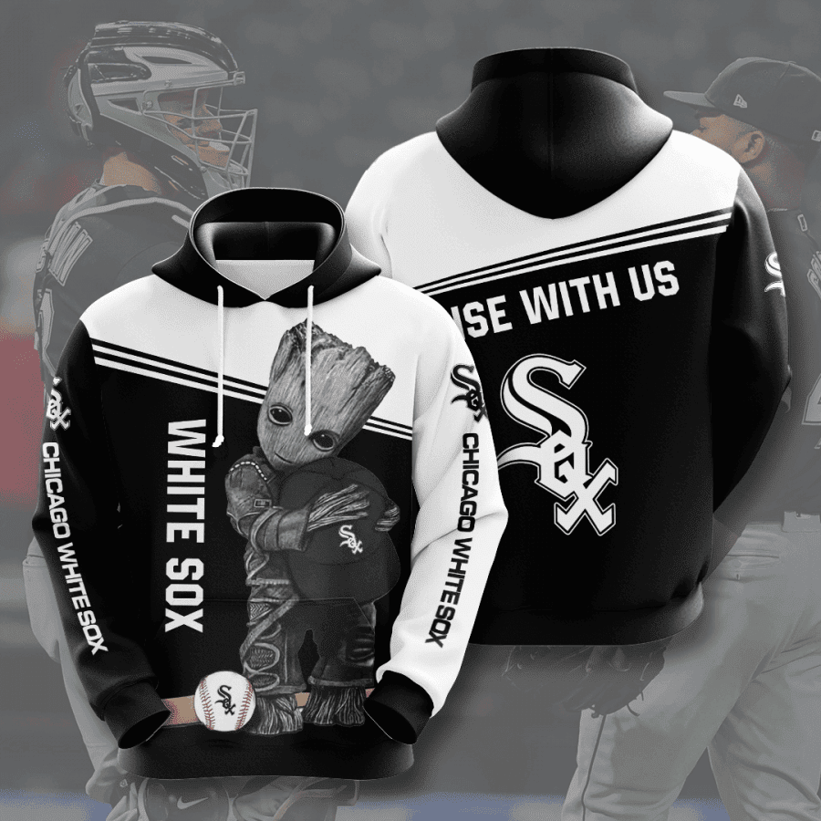 Groot Hugging CHICAGO WHITE SOX 3D All Over Print Hoodie, Zip Hoodie