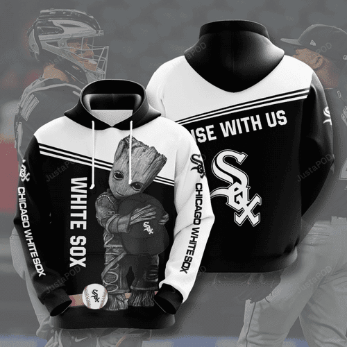 Groot Hugging CHICAGO WHITE SOX 3D All Over Print Hoodie, Zip Hoodie