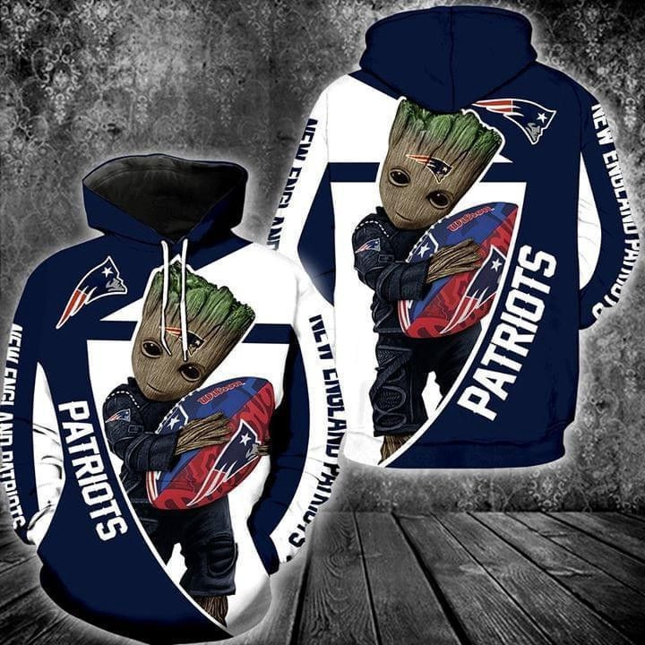 Groot Hugs New England Patriots Zip 3D All Over Print Hoodie, Zip Hoodie