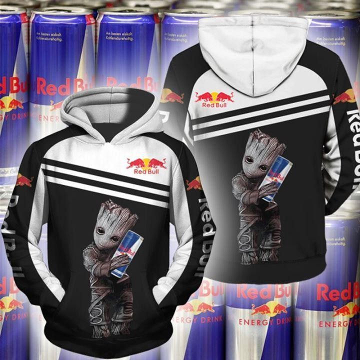 Groot Loves Red Bull 3D All Over Print Hoodie, Zip Hoodie