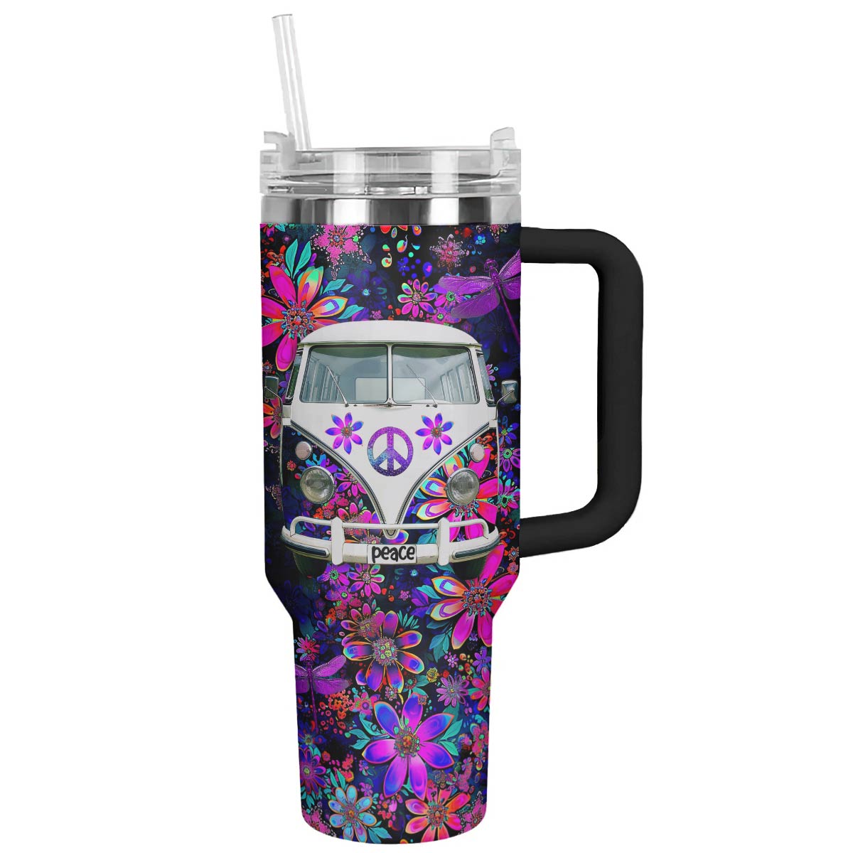 Groovy Van Flower Custom Stanley Cup 40 oz 30 oz Tumbler With HandleTVC2301783