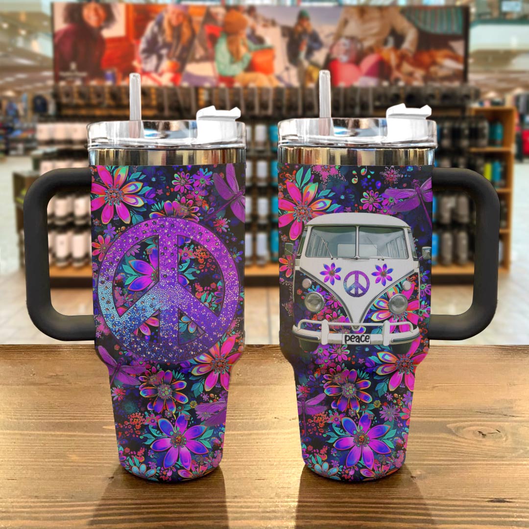 Groovy Van Flower Custom Stanley Cup 40 oz 30 oz Tumbler With HandleTVC2301783 - Image 2