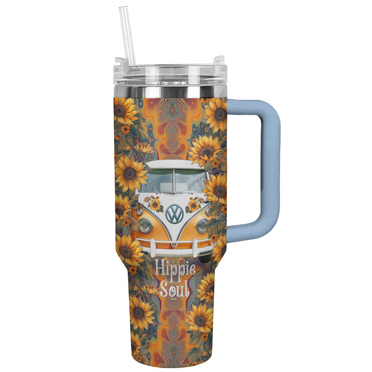 Groovy Van Flower Custom Stanley Cup 40 oz 30 oz Tumbler With HandleTVC2301784