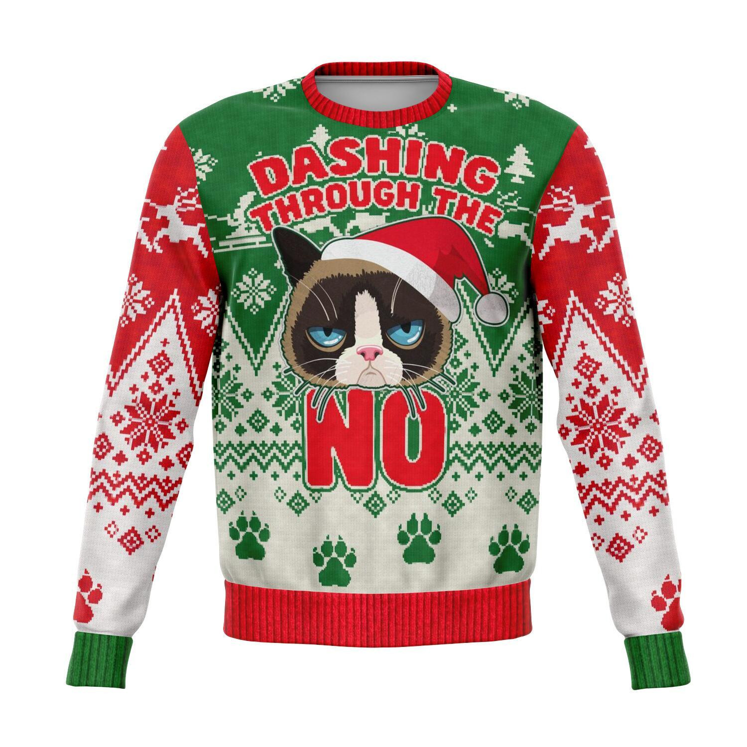 Grumpy Cat Funny Ugly Christmas Sweater Adult 3D Funny Matching for family