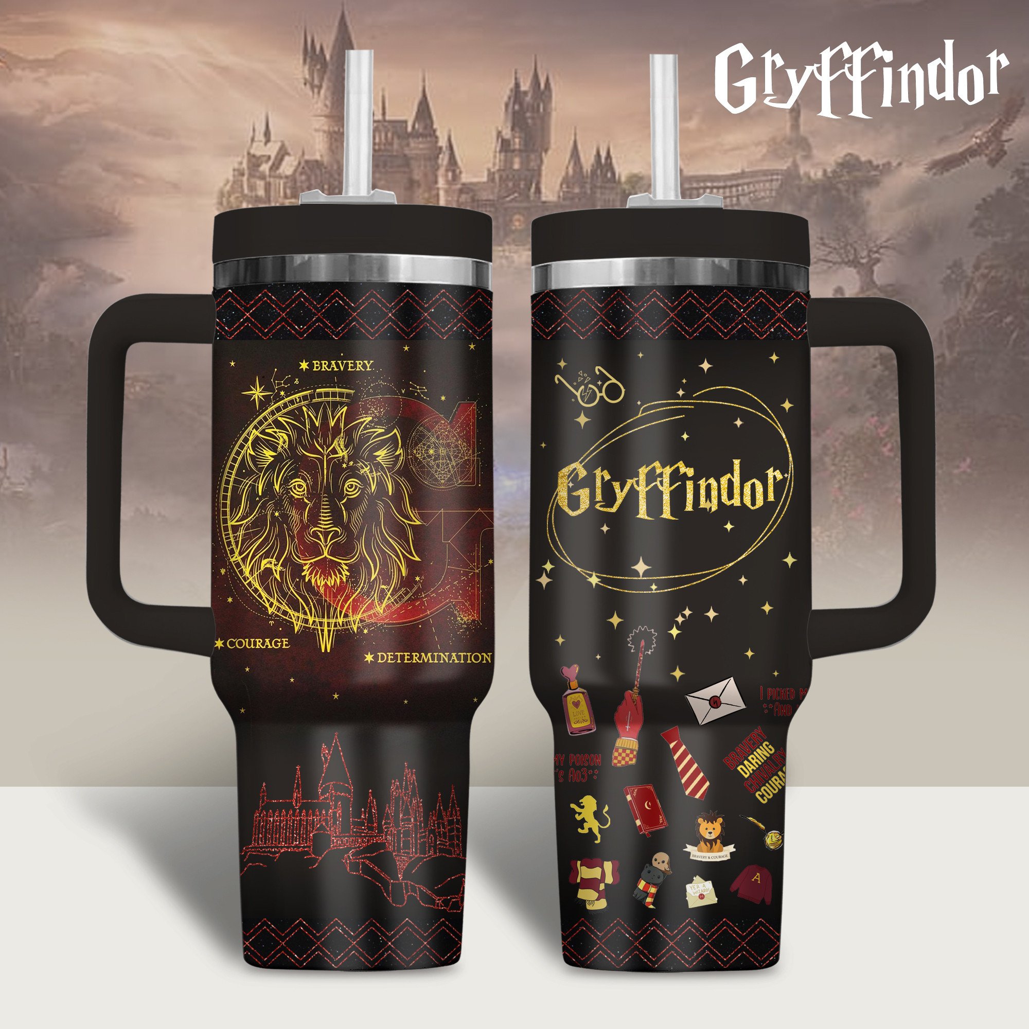 Gryffindor Harry Potter Movies Custom Stanley Cup 40 oz 30 oz Tumbler With HandleTVC2301800