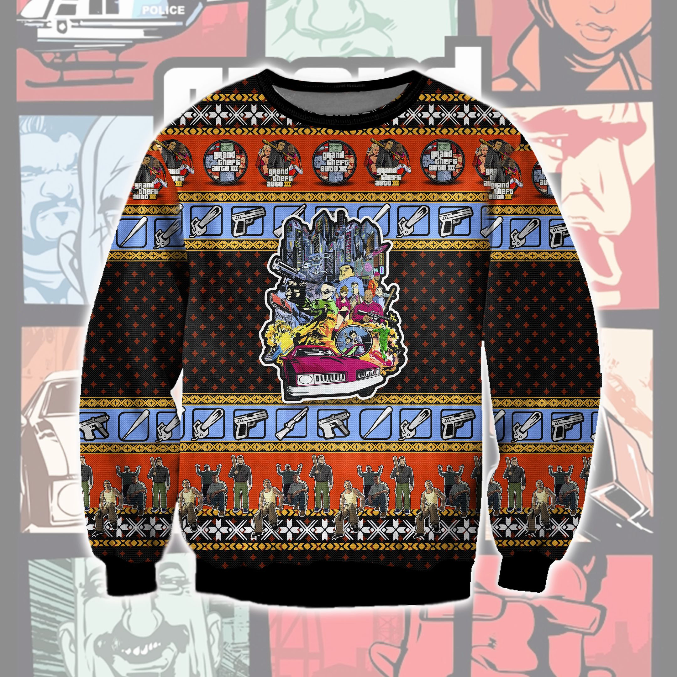 Gta Ugly Christmas Sweater Adult 3D Funny Matching for family