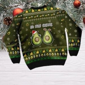 Guacin Around The Christmas Tree Avocado Ugly Christmas Sweater Adult 3D Funny Matching for family