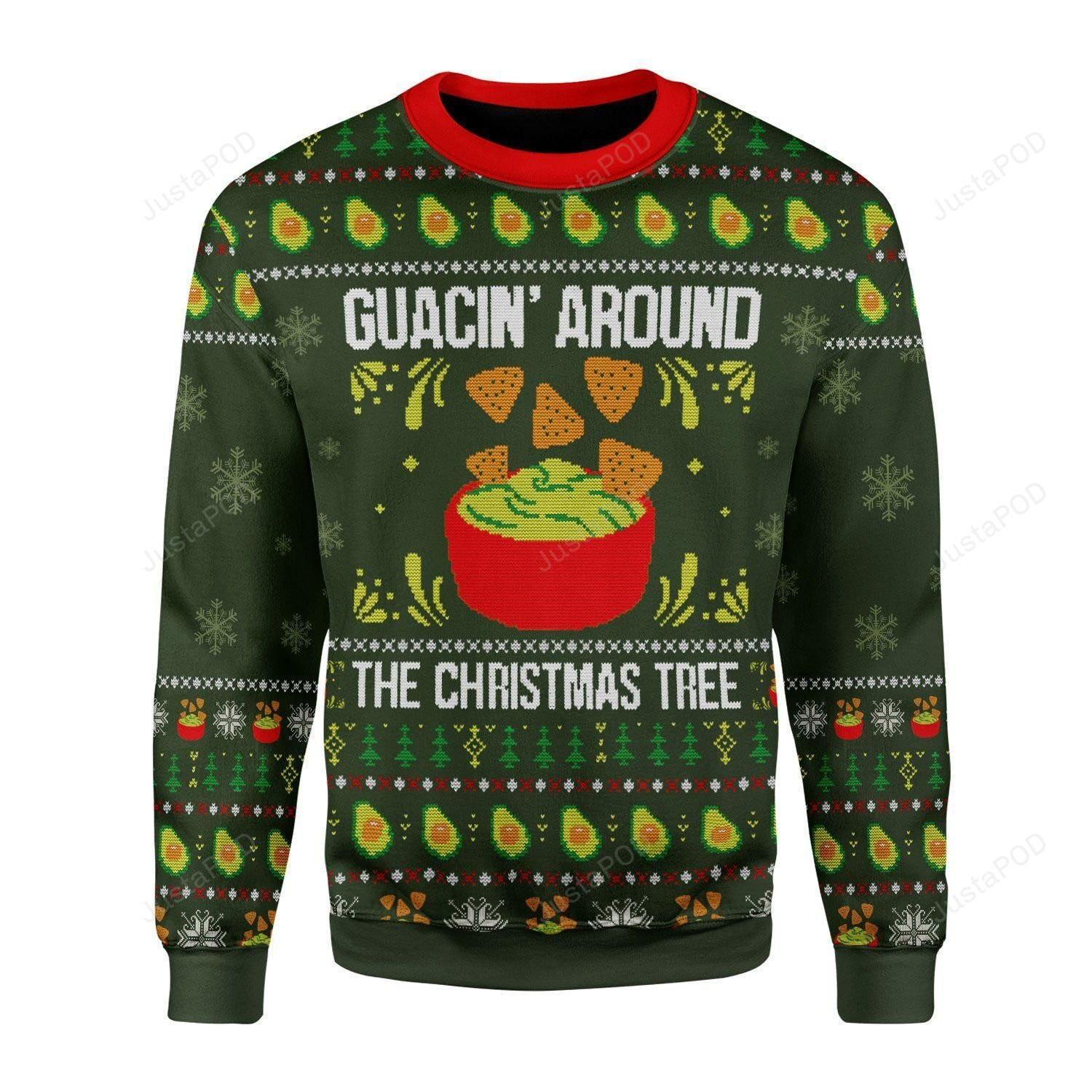 Guacin Around The Christmas Tree Ugly Christmas Sweater Adult 3D Funny Matching for family