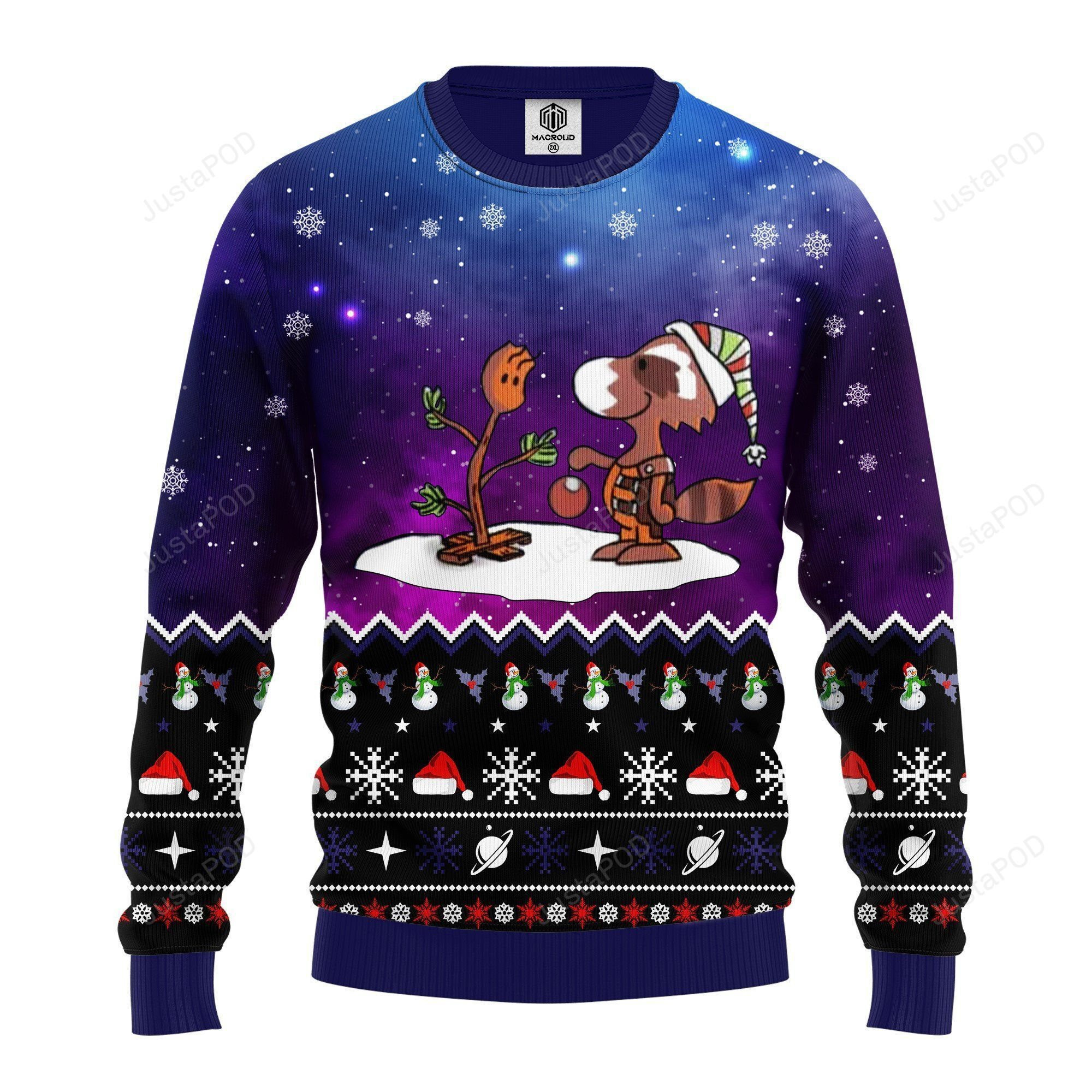 Guardian Of Galaxy Baby Groot And Rocket Ugly Christmas Sweater Adult 3D Funny Matching for family