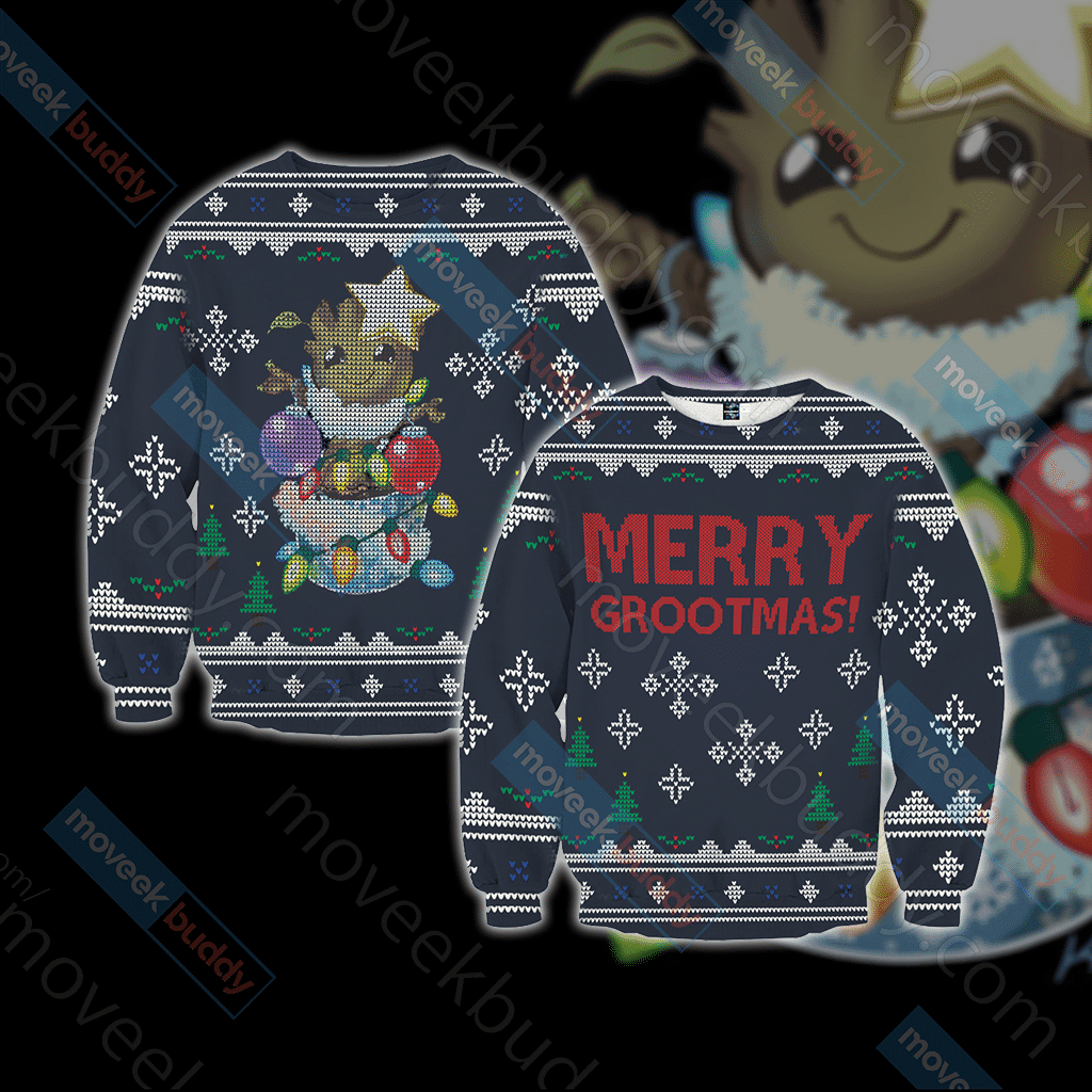 Guardian Of The Galaxy Groot Ugly Christmas Sweater Adult 3D Funny Matching for family