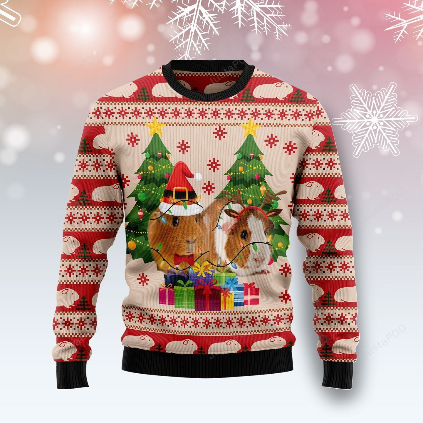 Guinea Pig Love Christmas Ugly Christmas Sweater Adult 3D Funny Matching for family