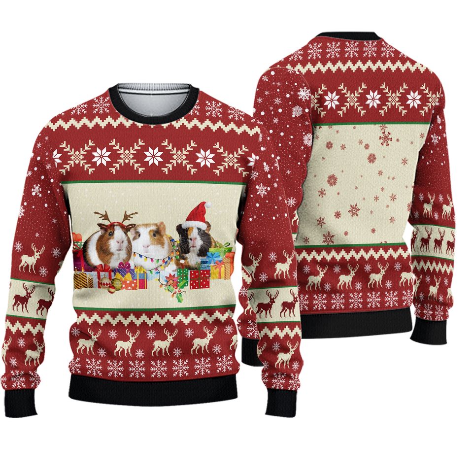 Guinea Pig Snow Merry Christmas Ugly Christmas Sweater