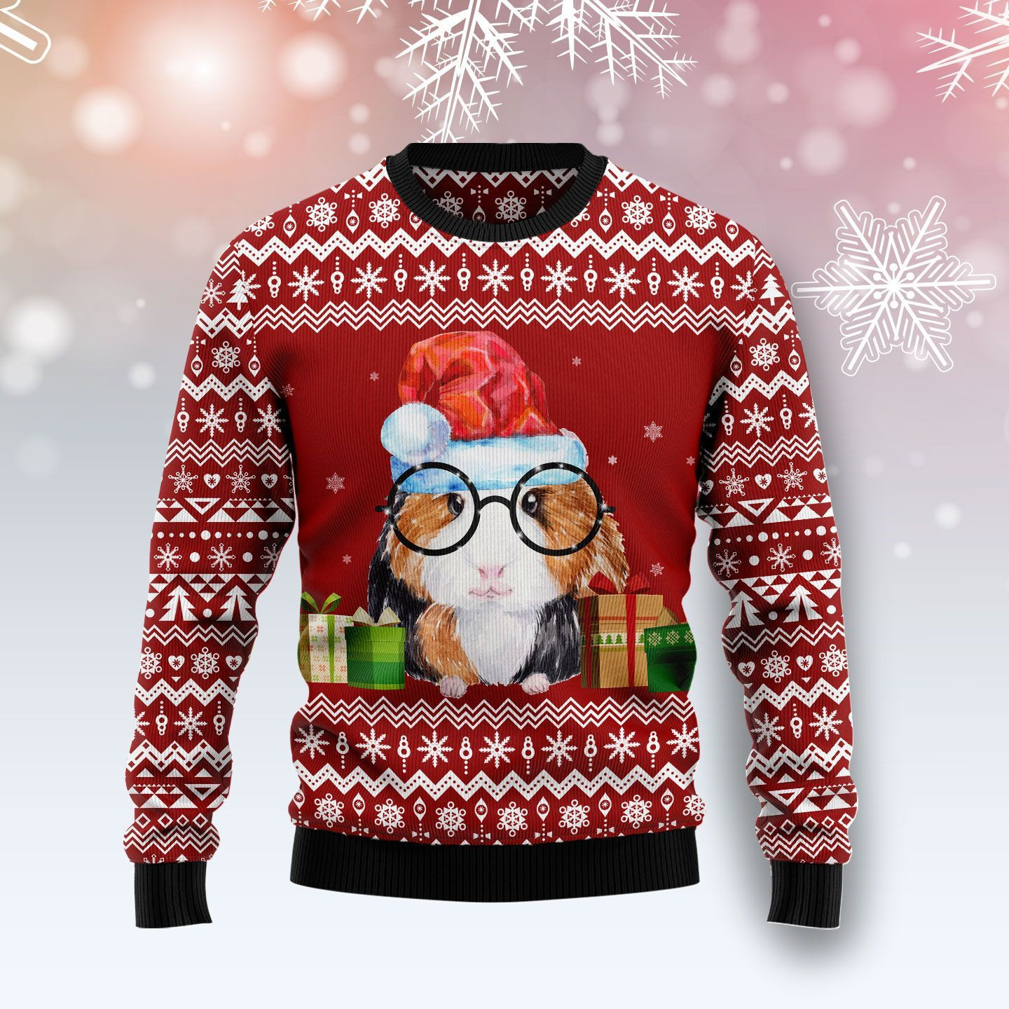 Guinea Pig Xmas For Unisex Ugly Christmas Sweater Adult 3D Funny Matching for family