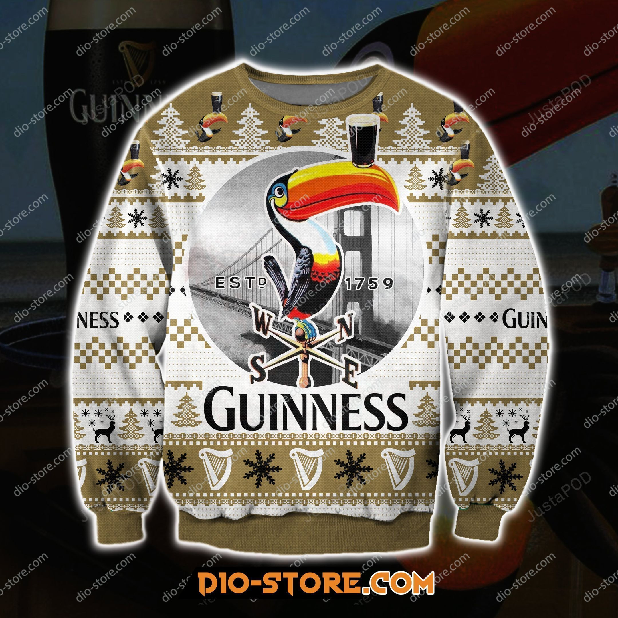 Guinness Beer 1759 Ugly Christmas Sweater Adult 3D Funny Matching for family