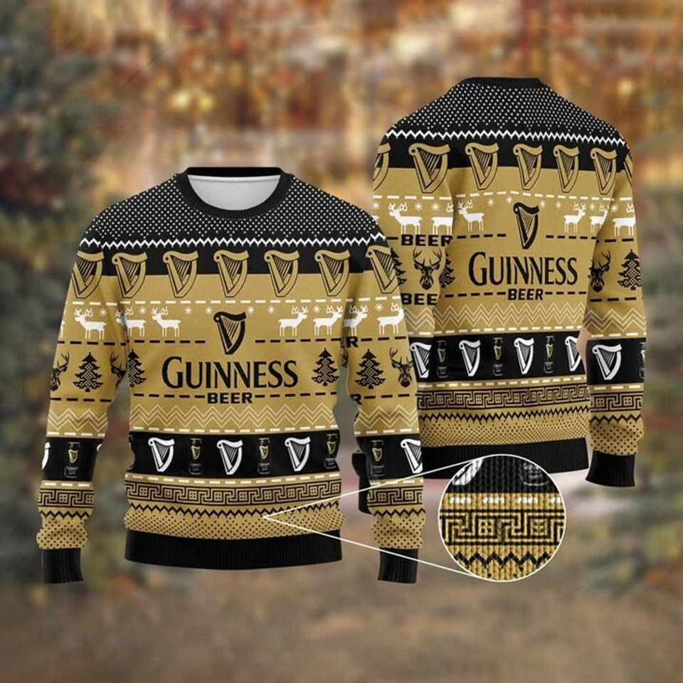 Guinness Beer Christmas Ugly Sweater 3D, Christmas