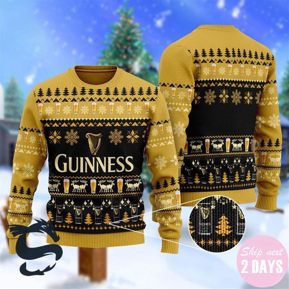 Guinness Beer Ugly Christmas Sweater, Beer Lover Sweater