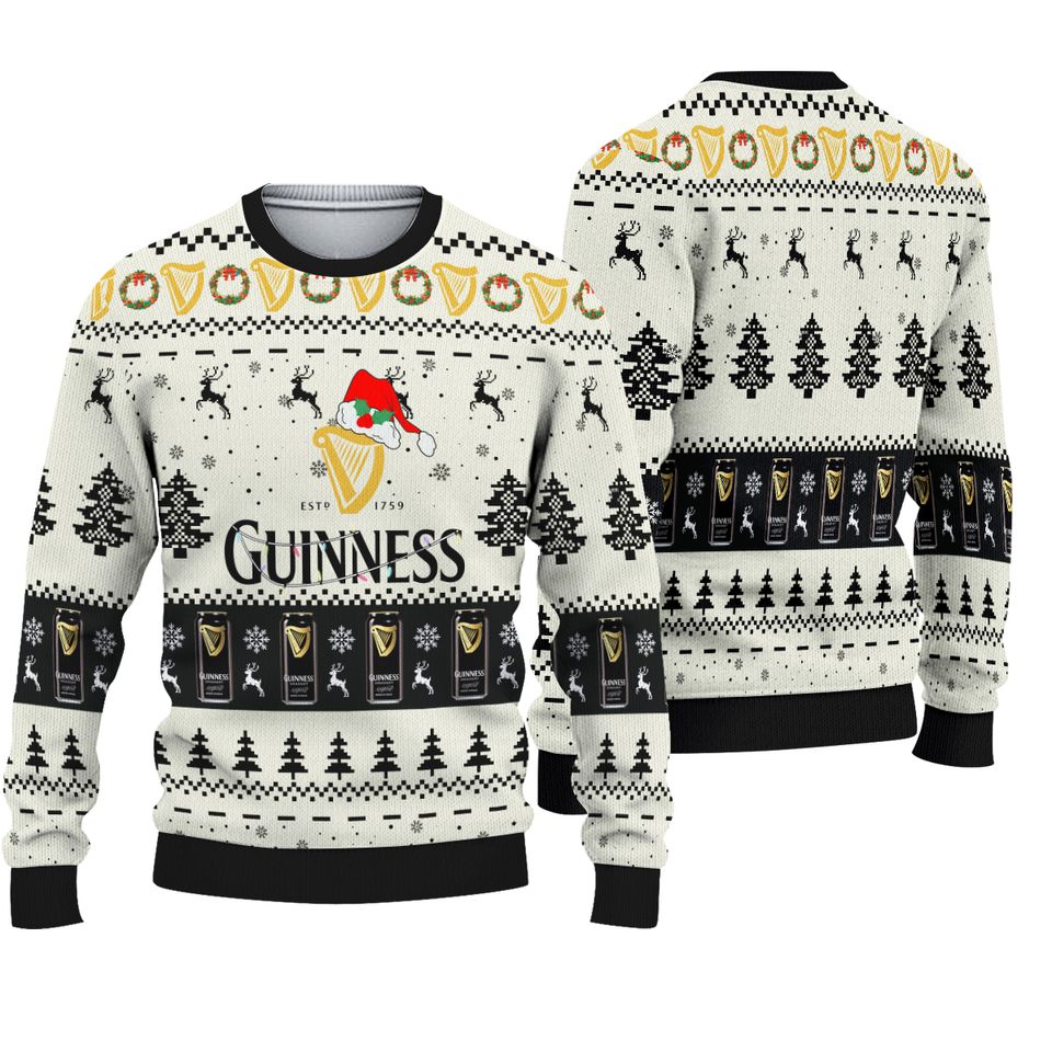 Guinness Beer Ugly Christmas Sweater, Beer Lover Sweater