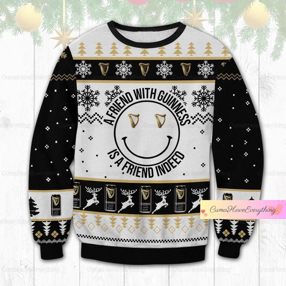 Guinness Beer Ugly Christmas Sweater, Beer Lover Sweater