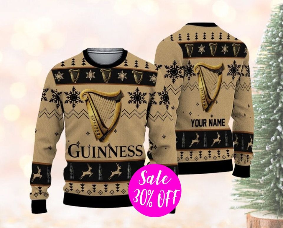 Guinness Beer Ugly Xmas Sweater, Merry Christmas Sweater 2023