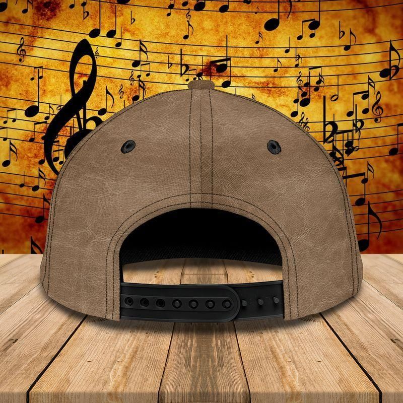 Guitar And Zipper Brown Classic Cap Baseball Cap For Music Lovers Trucker Hats Custom Hats Gifts For Men & Women
