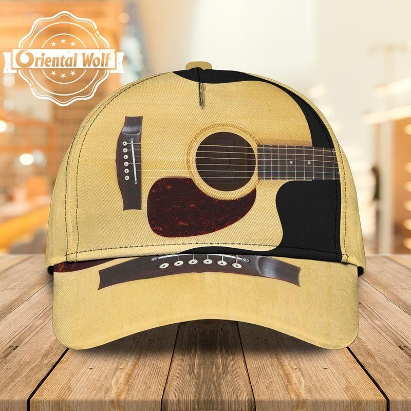 Guitar Beige Classic Cap Baseball Cap For Music Lovers Trucker Hats Custom Hats Gifts For Men & Women