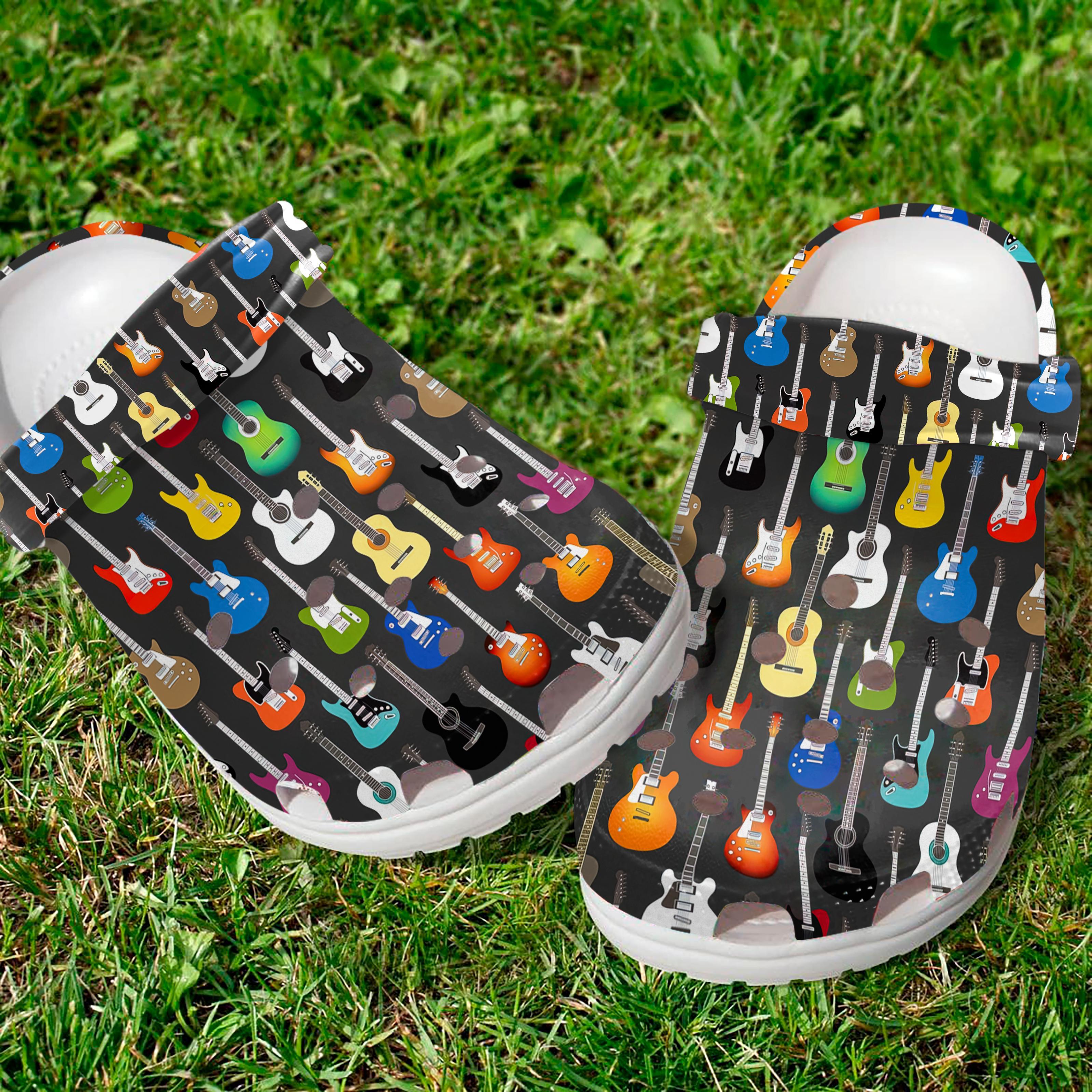 Guitar Collection Crocs Crocband Clogs Shoes Comfortable For Men Women and Kids