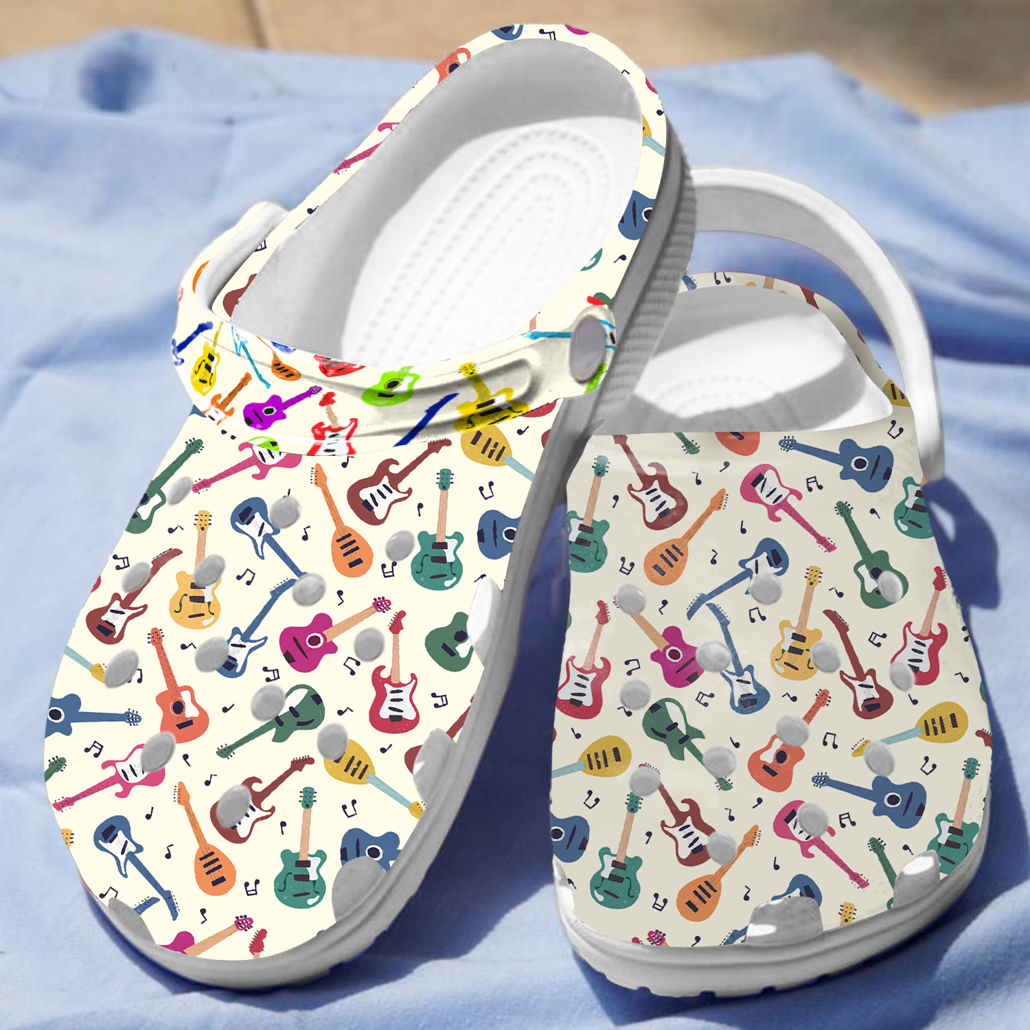 Guitar Crocs Crocband Clogs Shoes Comfortable For Men Women and Kids