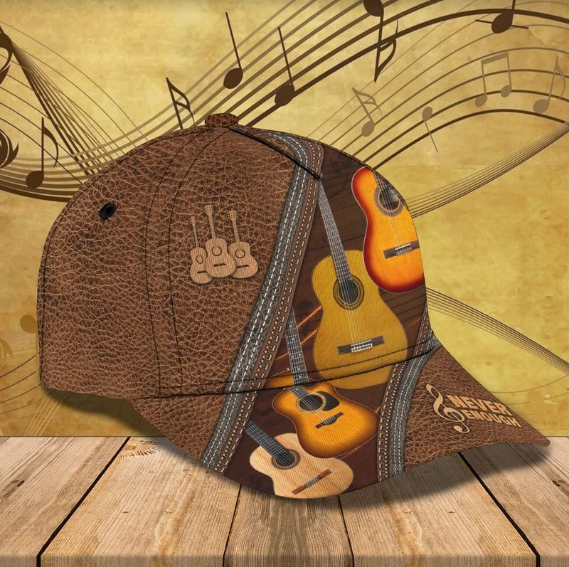 Guitar Never Enough Brown Classic Cap Baseball Cap For Guitar Lovers Trucker Hats Custom Hats Gifts For Men & Women