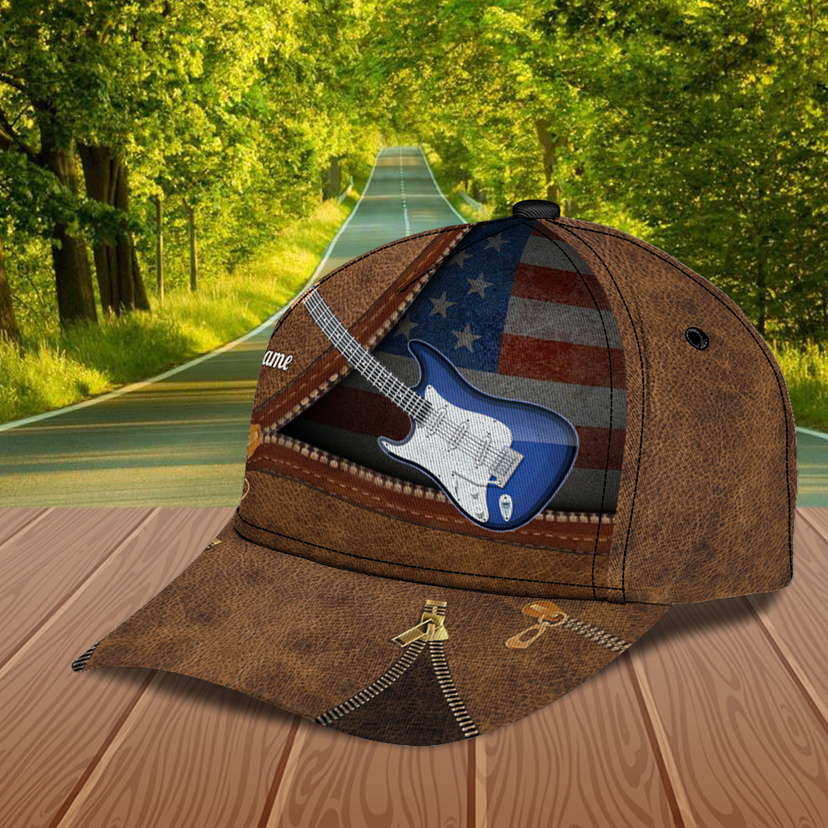 Guitar Personalized Classic Cap, Personalized Gift for Music Lovers, Guitar Lovers Trucker Hats Custom Hats Gifts For Men & Women