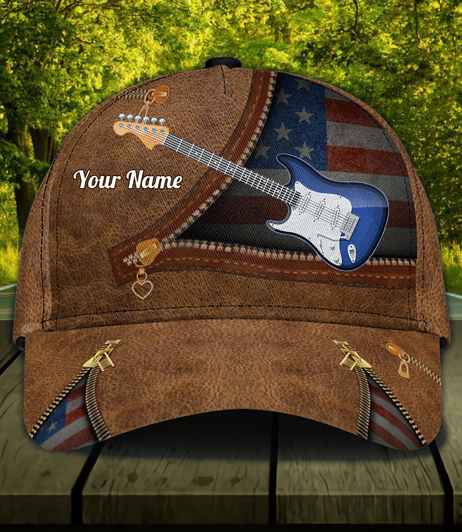 Guitar Personalized Classic Cap, Personalized Gift for Music Lovers, Guitar Lovers Trucker Hats Custom Hats Gifts For Men & Women