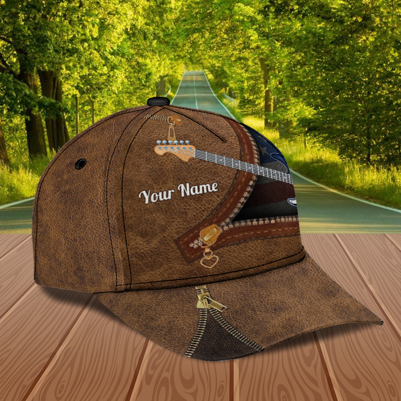 Guitar Personalized Classic Cap, Personalized Gift for Music Lovers, Guitar Lovers Trucker Hats Custom Hats Gifts For Men & Women