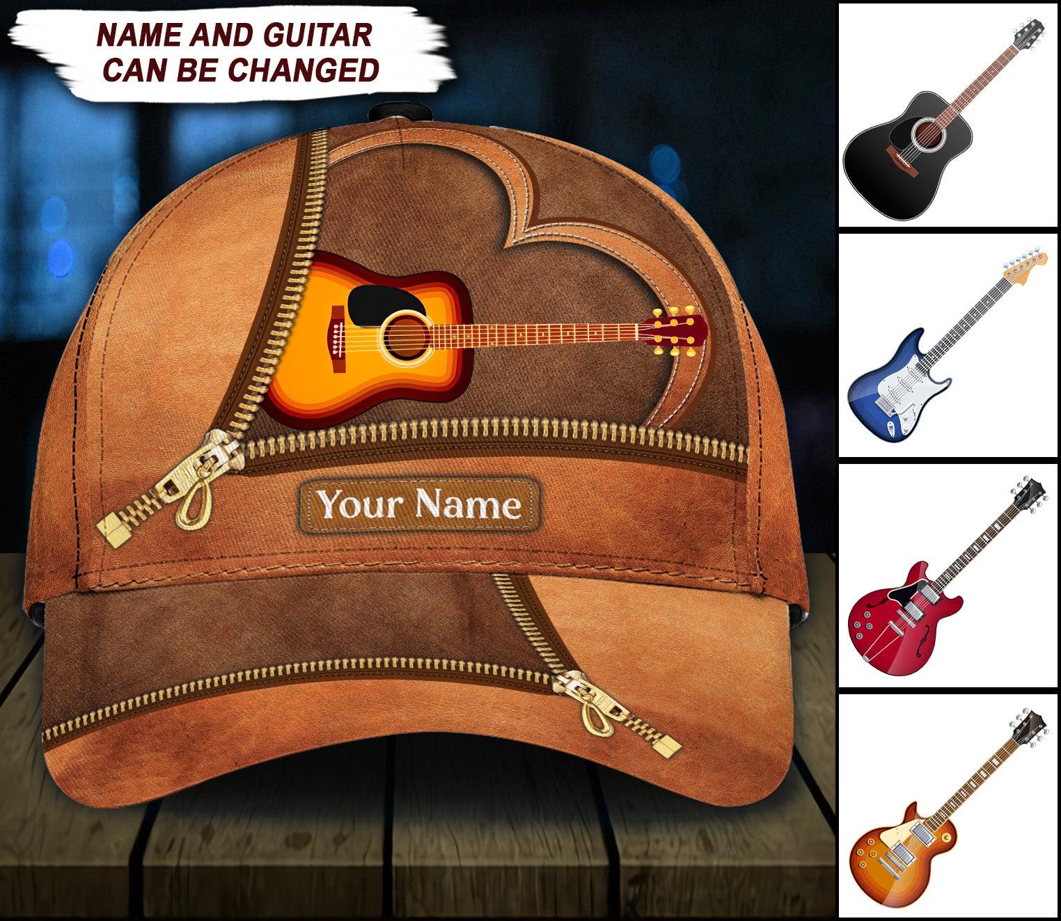 Guitar Personalized Classic Cap, Personalized Gift for Music Lovers, Guitar Lovers Trucker Hats Custom Hats Gifts For Men & Women