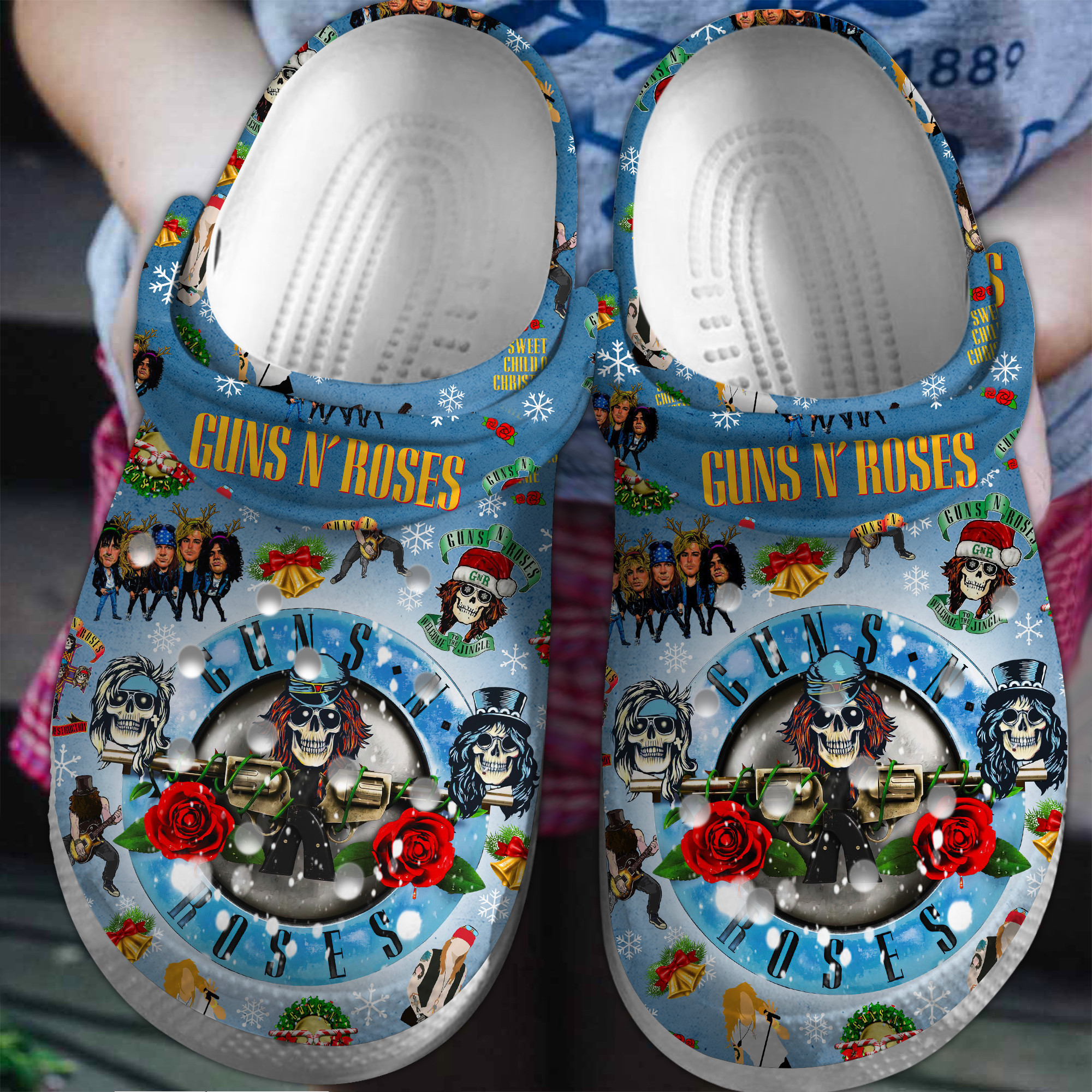 Gun NÃ¢â‚¬â„¢ Roses Music Crocs Crocband Clogs Shoes Comfortable For Men Women and Kids