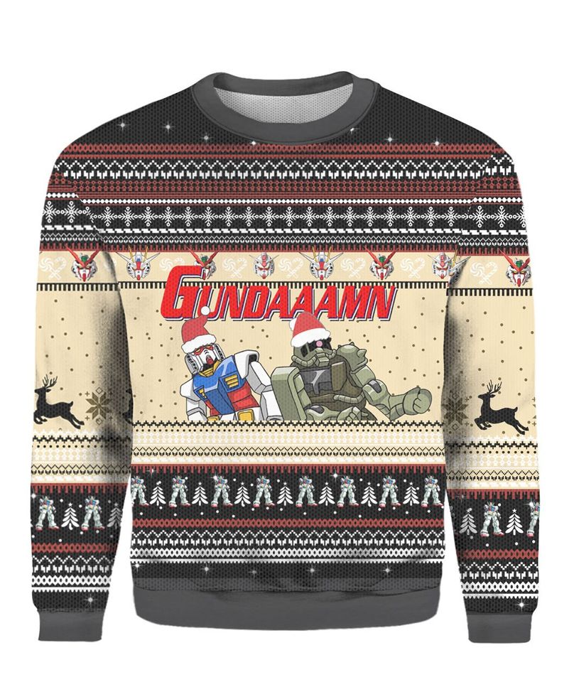 Gundaaamn Wing Sprites Premium Ugly Christmas Sweater