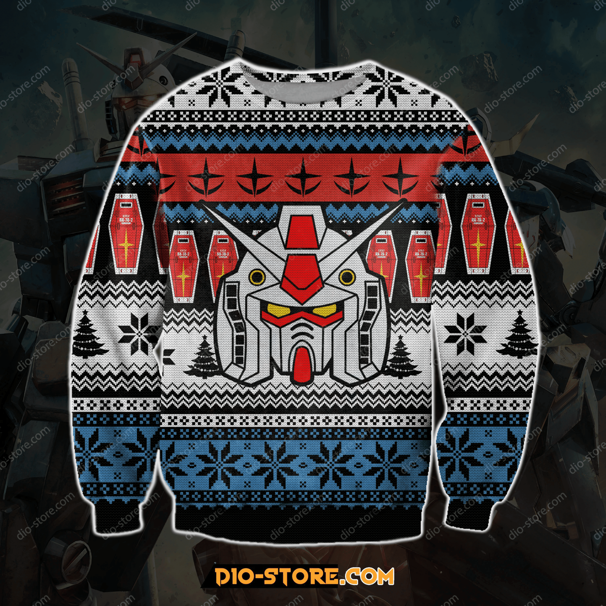 Gundam Ugly Christmas Sweater Adult 3D Funny Matching for family