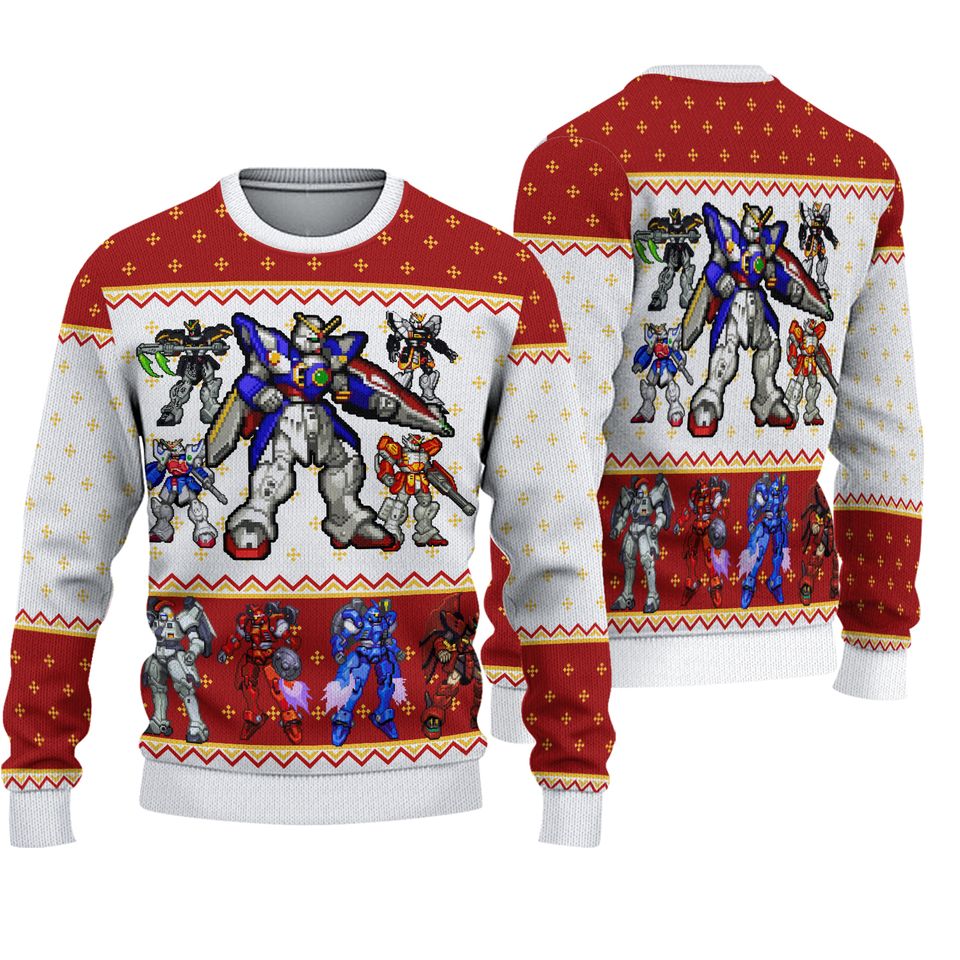 Gundams Wing Sprites Ugly Christmas Sweater
