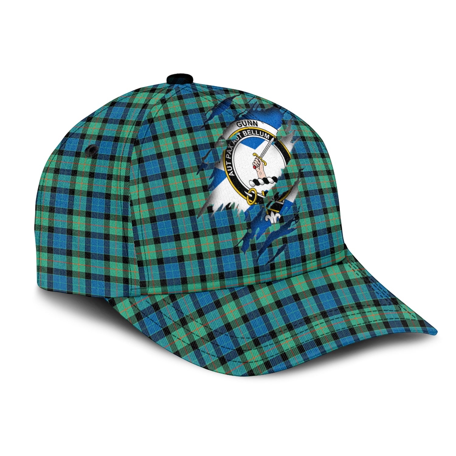 Gunn Ancient Tartan Plaid Cap, Family Crest In Me Style Tartan Baseball Cap TS23 Trucker Hats Custom Hats Gifts For Men & Women