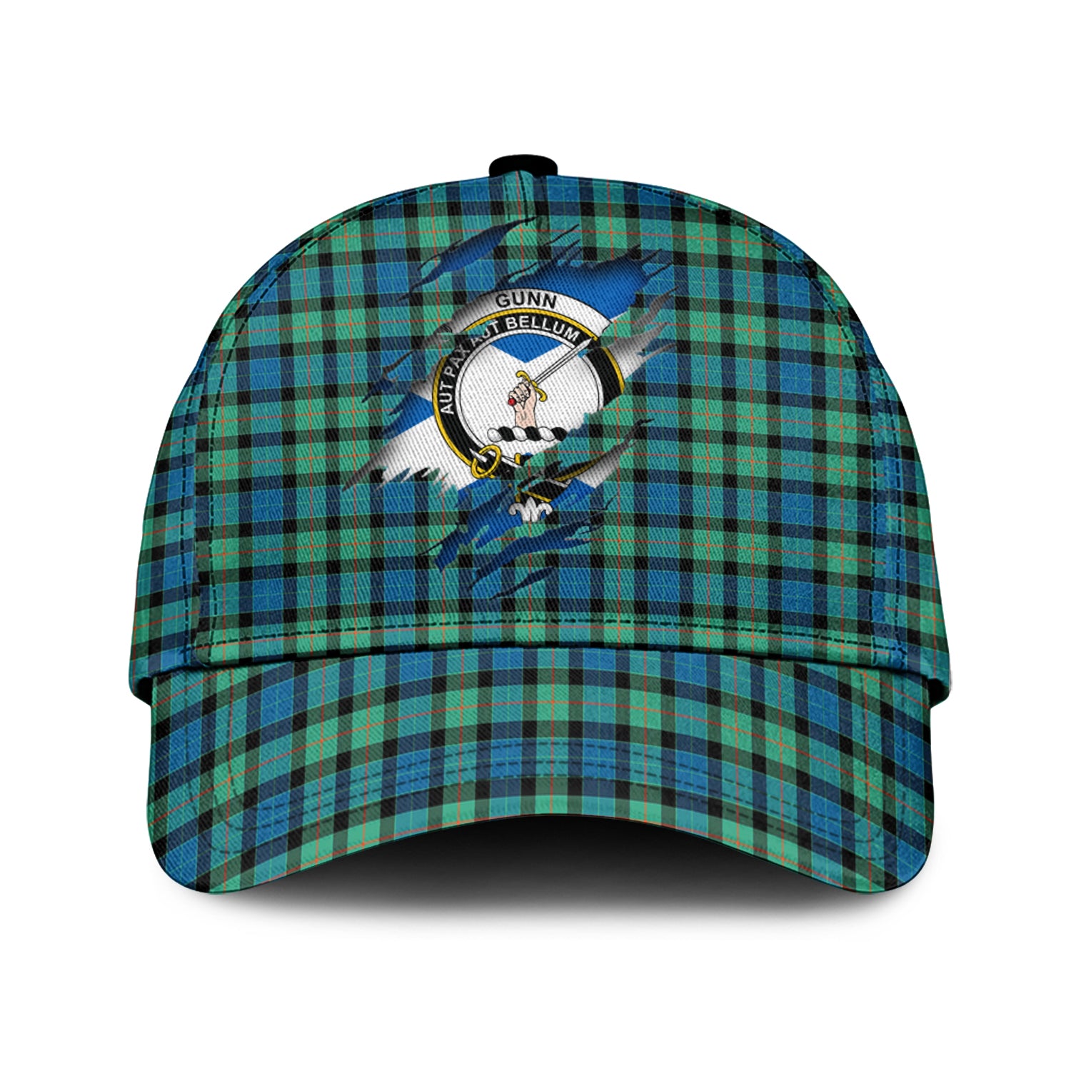 Gunn Ancient Tartan Plaid Cap, Family Crest In Me Style Tartan Baseball Cap TS23 Trucker Hats Custom Hats Gifts For Men & Women
