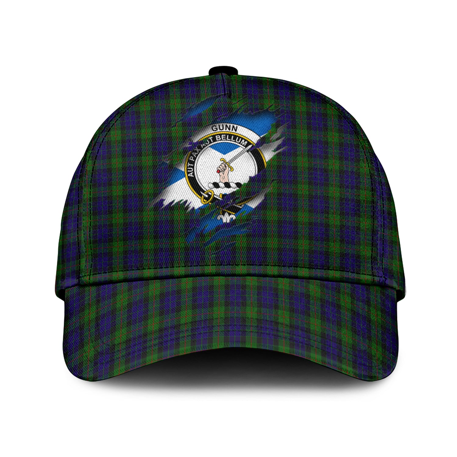 Gunn Tartan Plaid Cap, Family Crest In Me Style Tartan Baseball Cap TS23 Trucker Hats Custom Hats Gifts For Men & Women