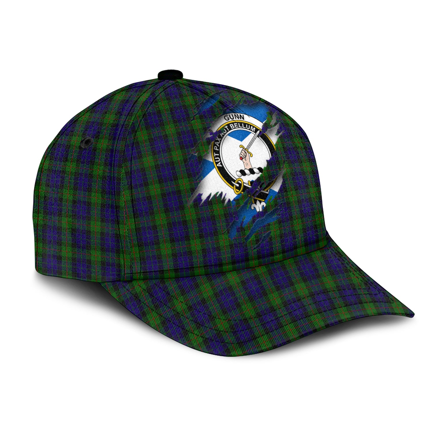 Gunn Tartan Plaid Cap, Family Crest In Me Style Tartan Baseball Cap TS23 Trucker Hats Custom Hats Gifts For Men & Women