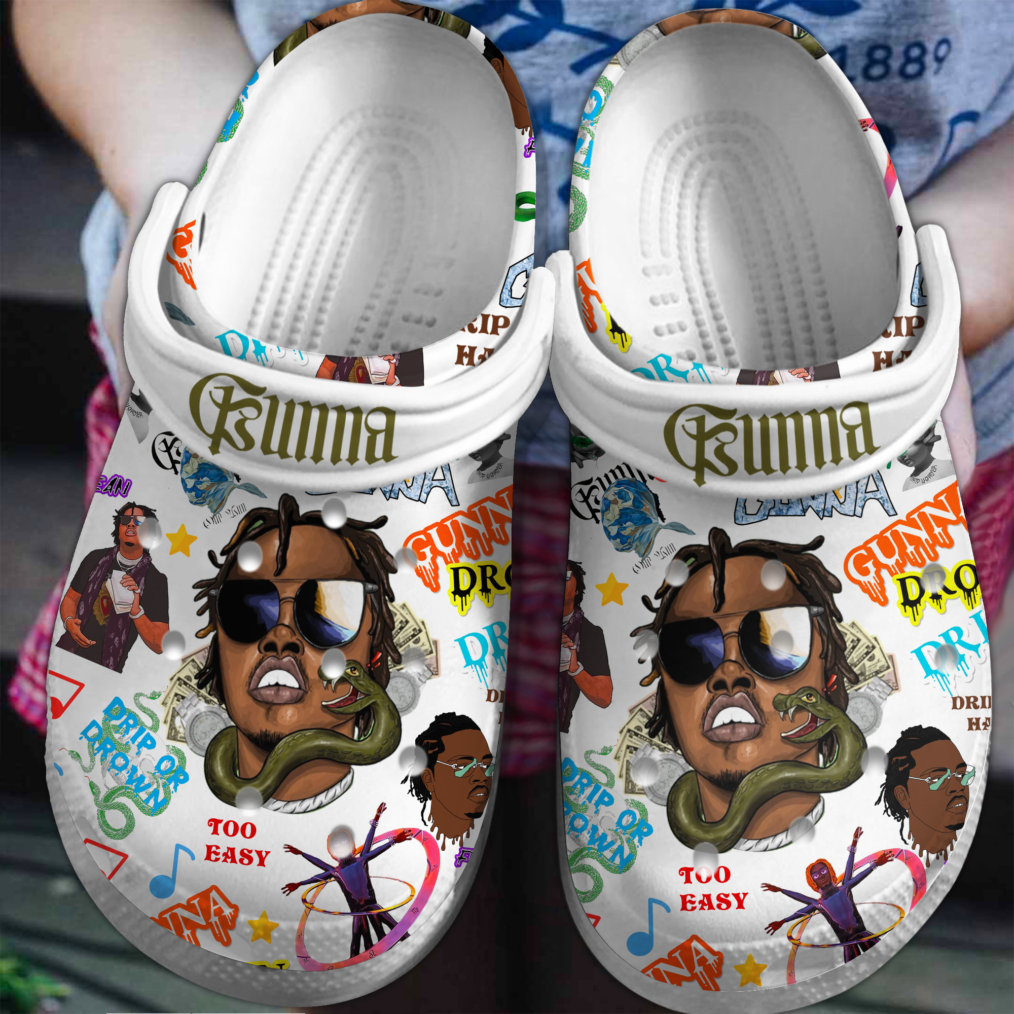 Gunna Music Crocs Crocband Clogs Shoes Comfortable For Men Women and Kids