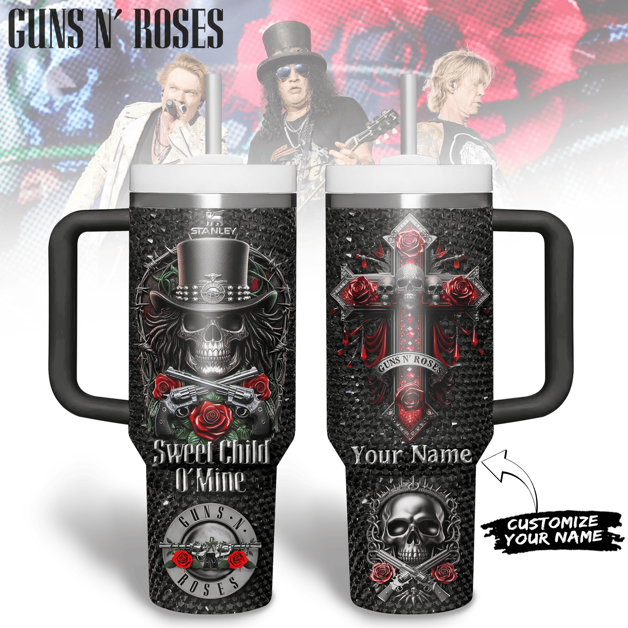 Guns Nâ€™ Roses Music Custom Stanley Cup 40 oz 30 oz Tumbler With HandleTVC2301245