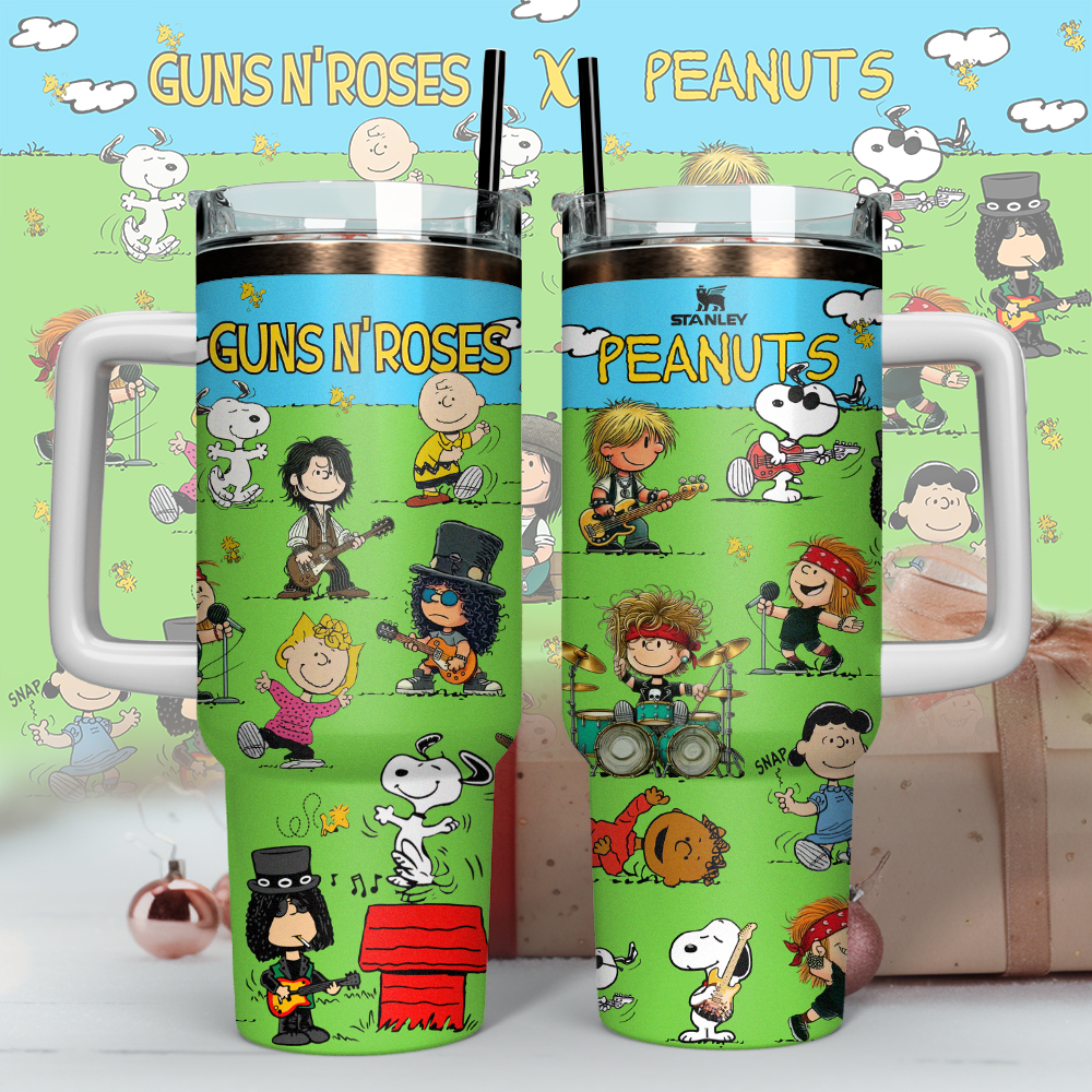 Guns N’ Roses x Peanuts Custom Stanley Cup 40 oz 30 oz Tumbler With HandleTVC2301127