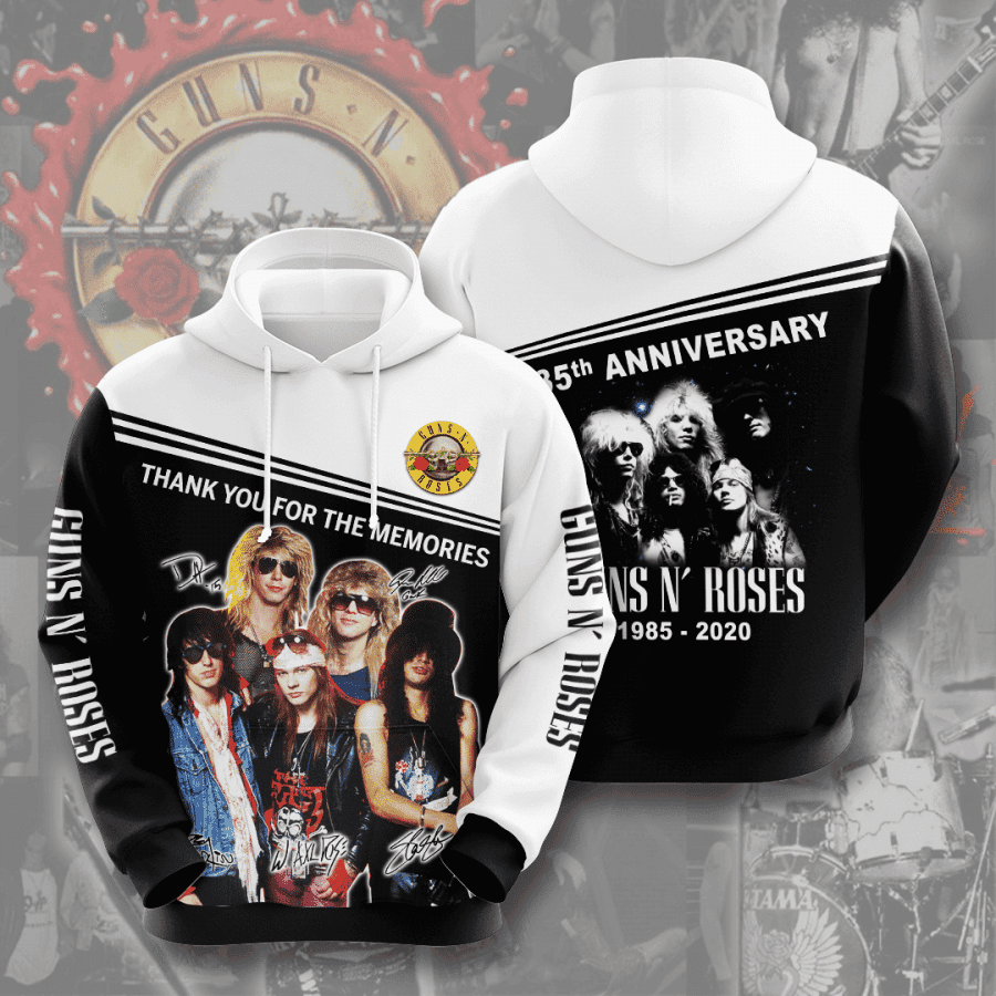 Guns N' Roses 3D All Over Print Hoodie, Zip Hoodie