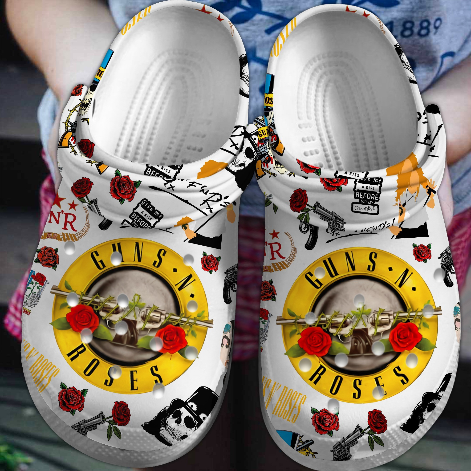 Guns N Roses Band Music Crocs Crocband Clogs Shoes Comfortable For Men Women and Kids