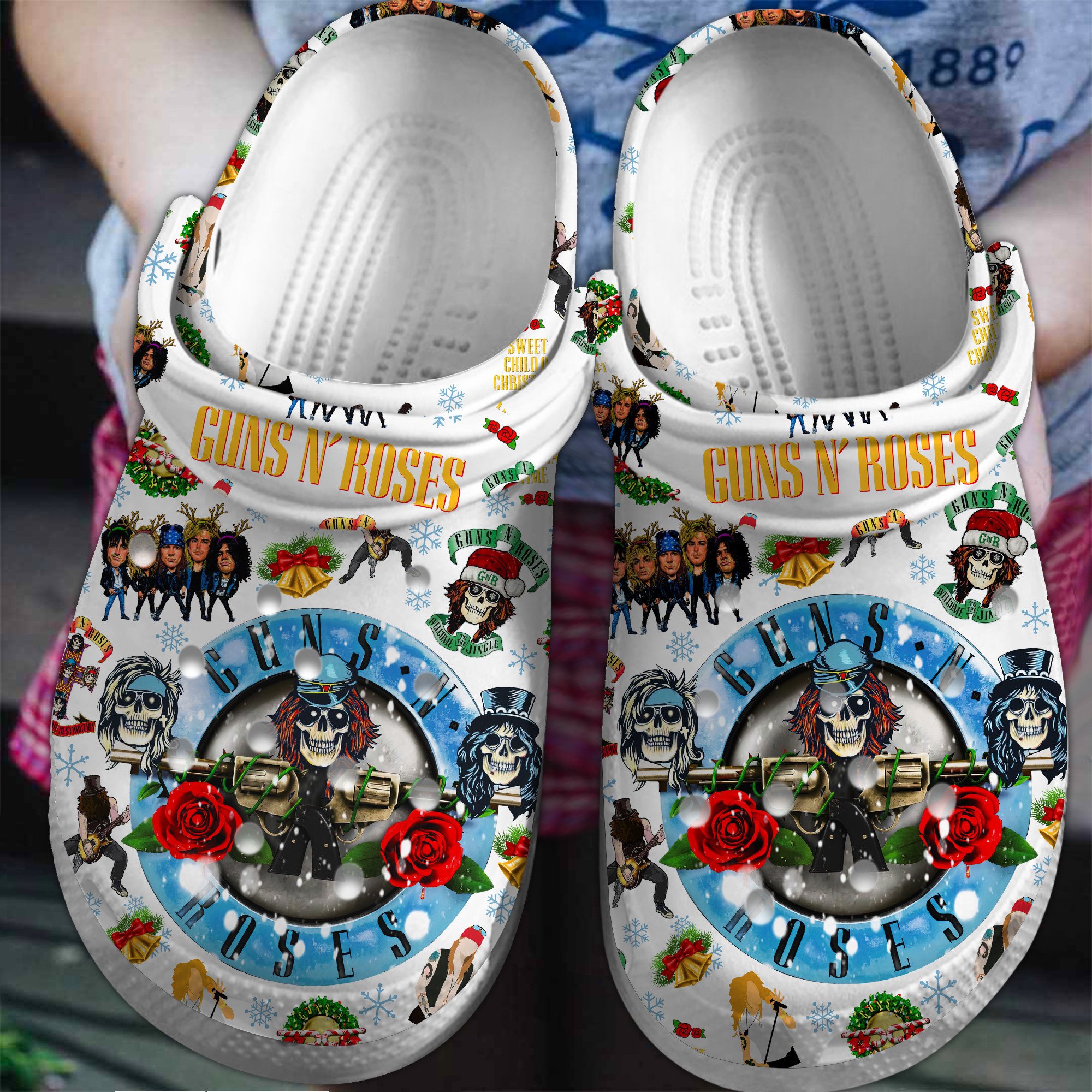 Guns N' Roses Music Crocs Crocband Clogs Shoes Comfortable For Men Women and Kids