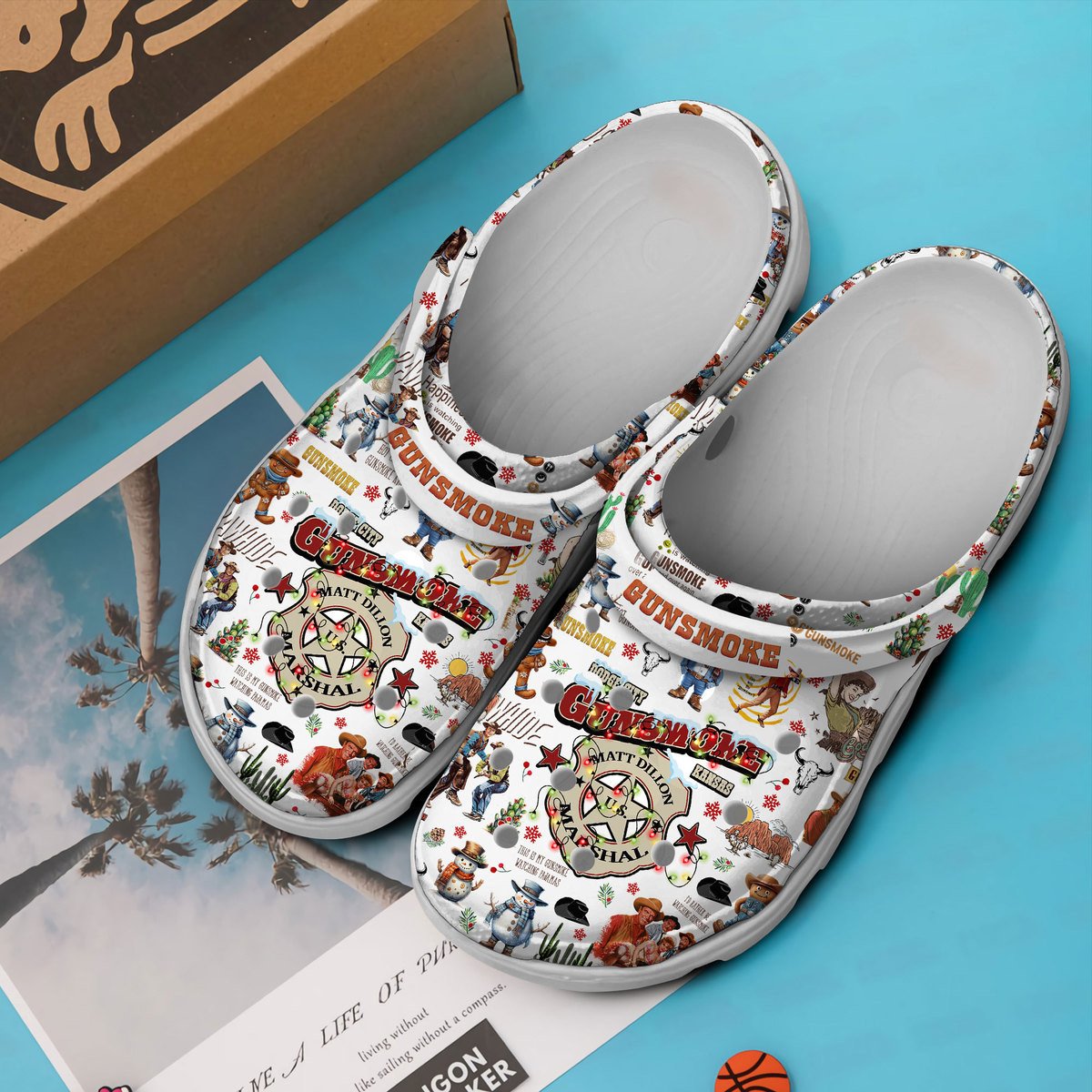 Gunsmoke Christmas TV Series Crocs Crocband Clogs Shoes Comfortable For Men Women and Kids - Image 3