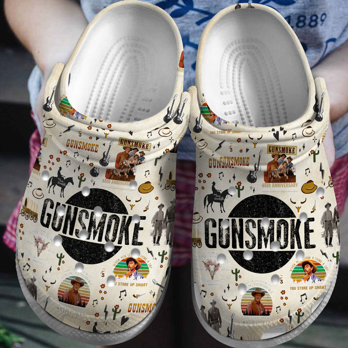 Gunsmoke TV Series Crocs Crocband Clogs Shoes Comfortable For Men Women and Kids