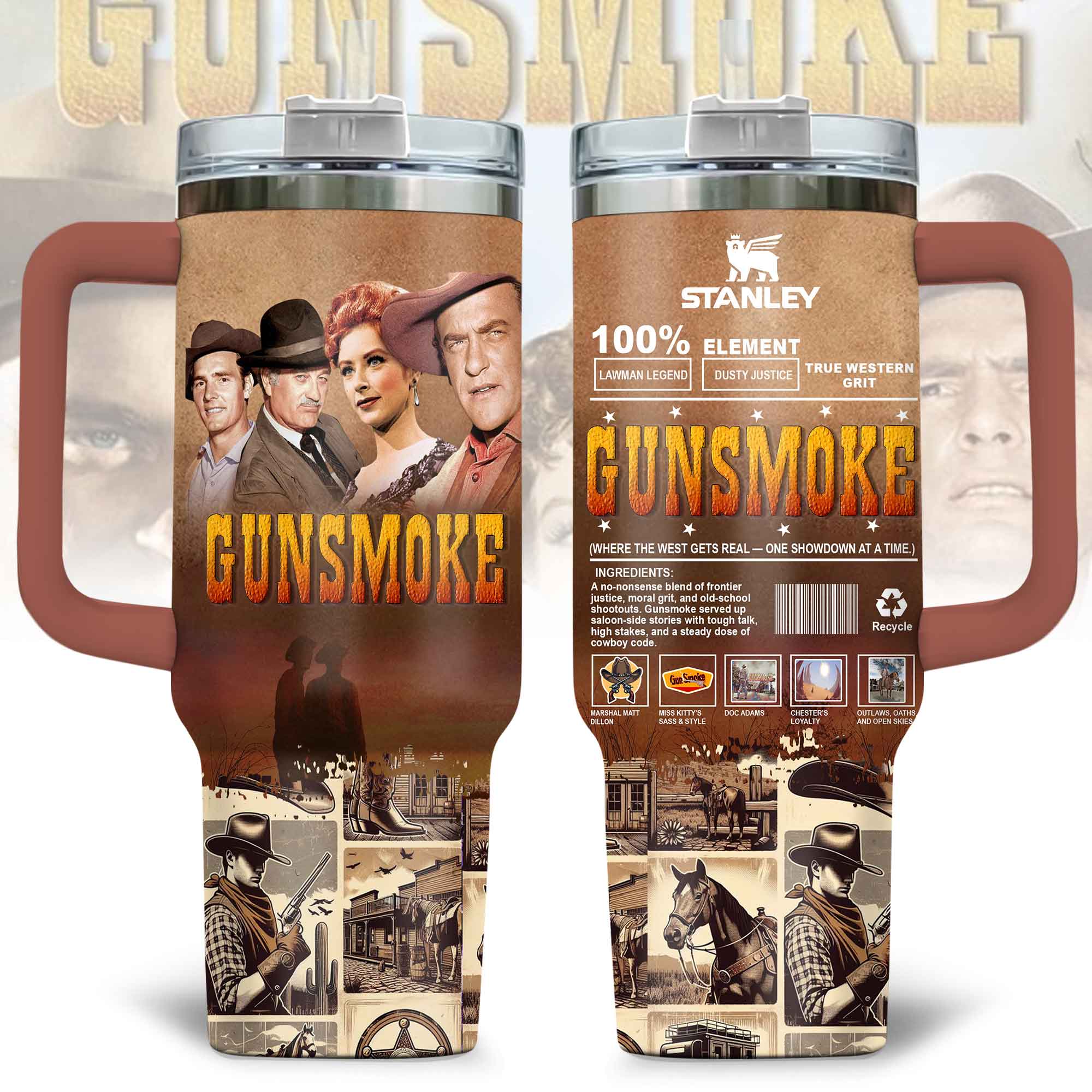 Gunsmoke TV Series Custom Stanley Cup 40 oz 30 oz Tumbler With HandleTVC2301173