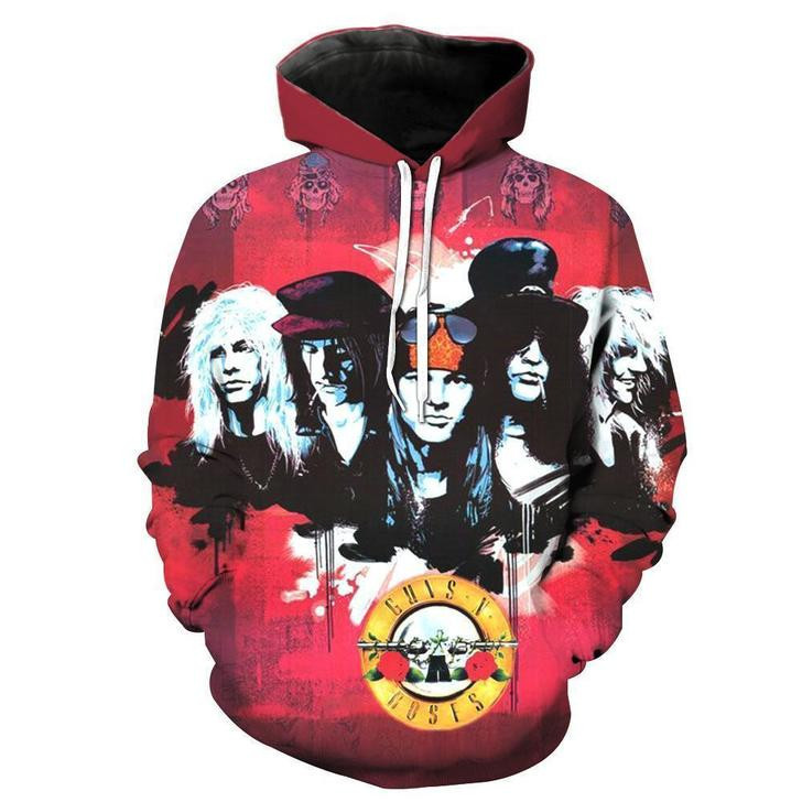 GunsNRoses 3D All Over Print Hoodie, Zip Hoodie